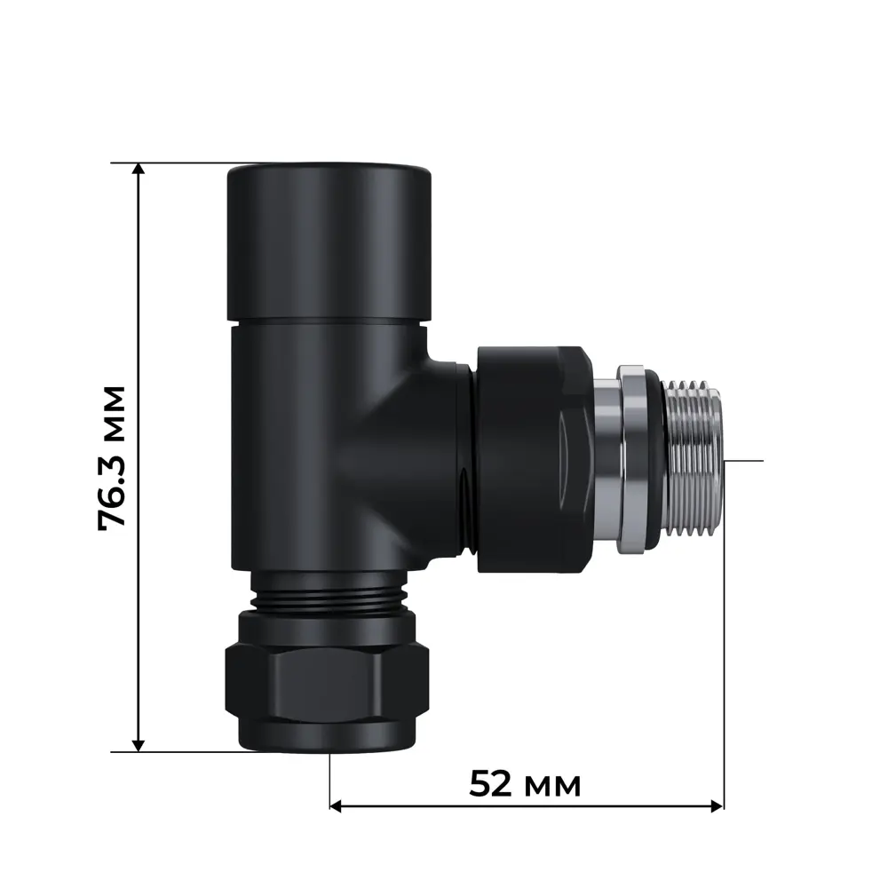 Термостатический комплект для радиатора угловой Royal Thermo Design Pro 1/2" латунь цвет черный 89423312 STLM-2102943  - Вид №5