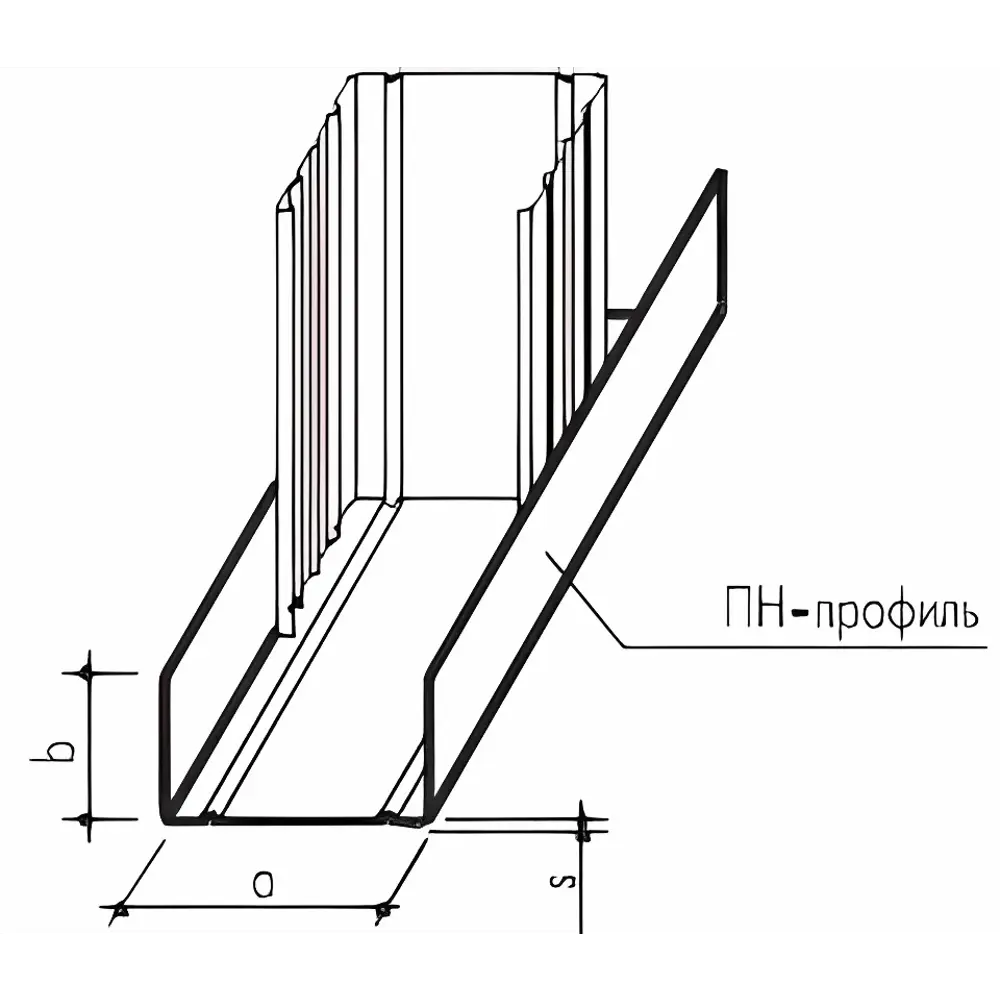 Направляющий профиль KNAUF ПН-4 для каркасов перегородок 75×40×3000 мм 12756964 STLM-1016066 - Вид №2