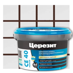 ЦЕРЕЗИТ CE 40 Водостойкая затирка для плитки темно-шоколадный цвет 2 кг 82040444