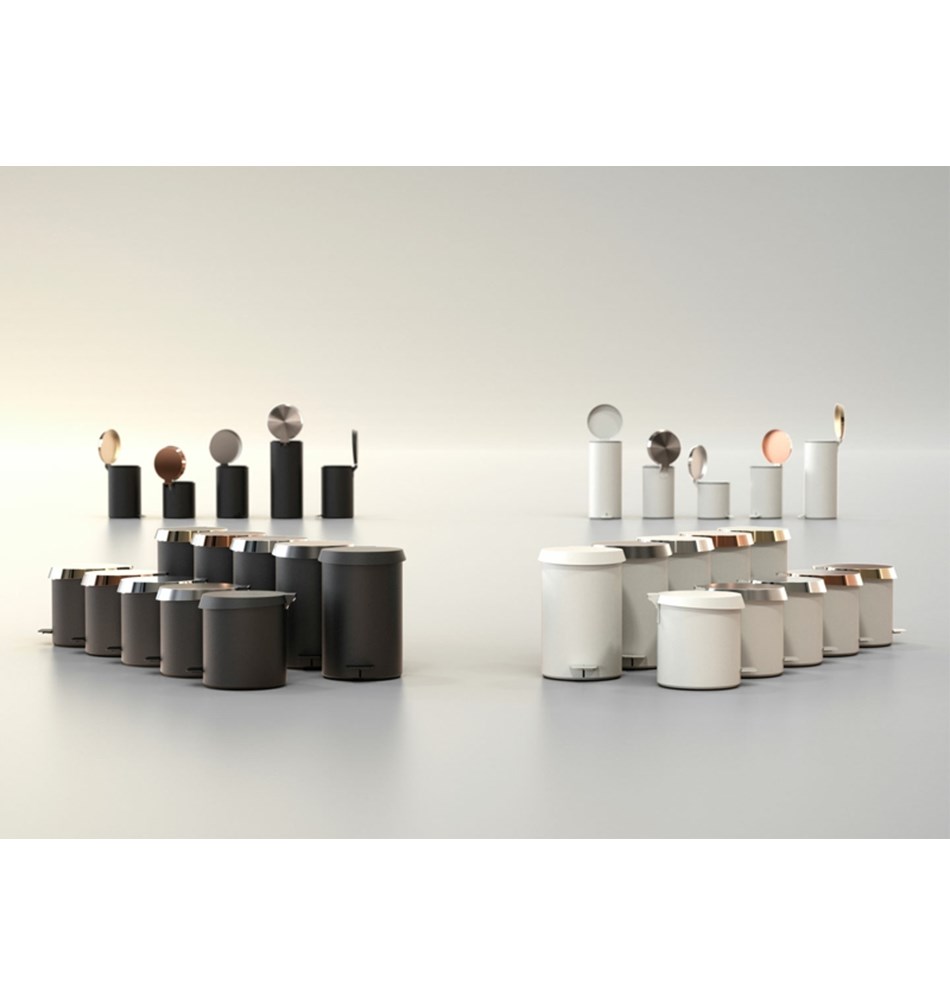 FROST Корзина для мусора 350 » белый / медь Нержавеющая сталь Белый / медь N3002-CW  - Вид №2