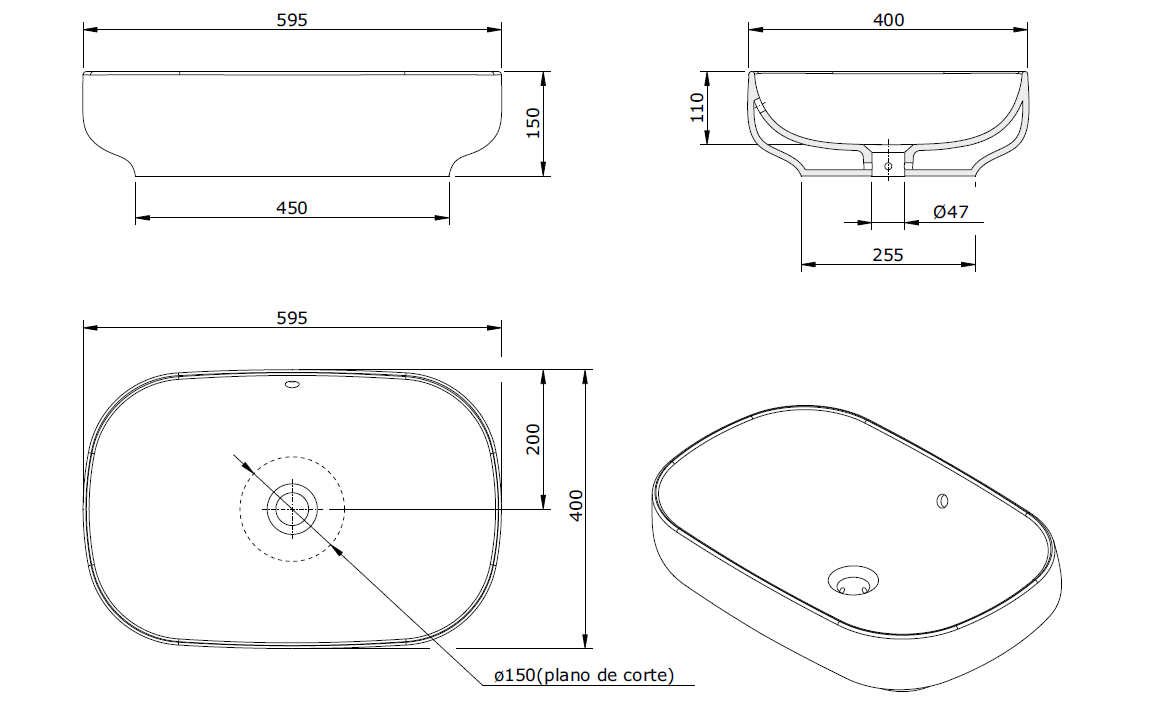 137310004 Накладная раковина на столешницу  овальная Sanindusa  - Вид №1