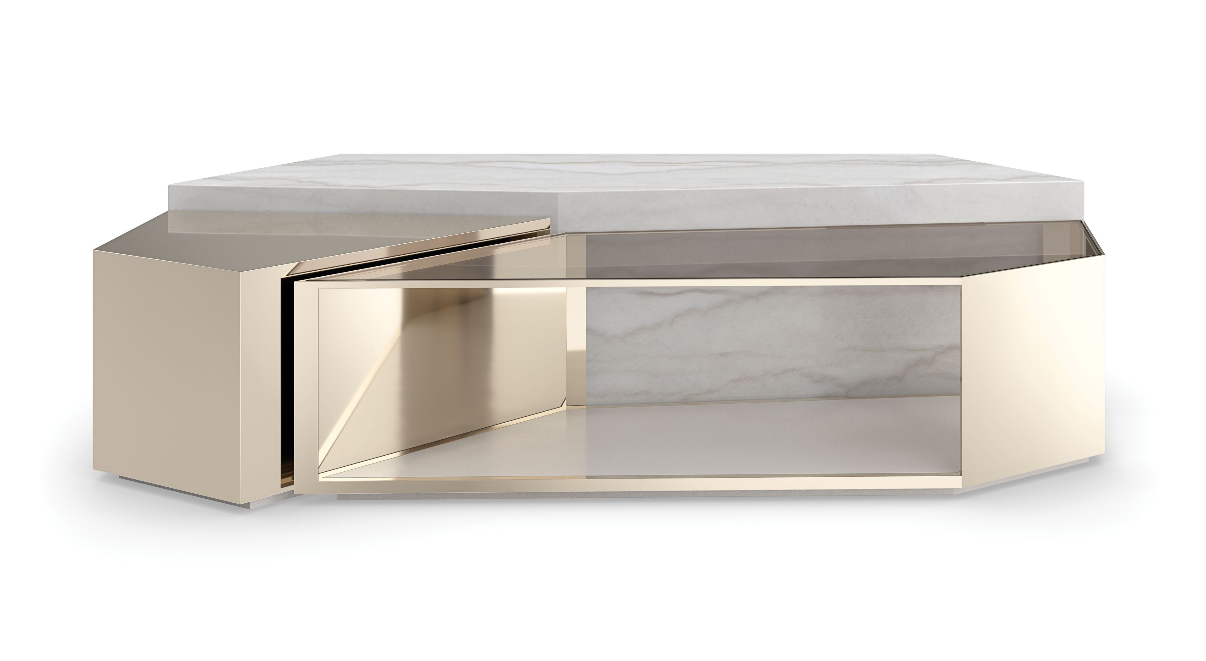 Металлический и стеклянный журнальный столик Caracole REFRACTION ARCH-00147559 - Вид №3