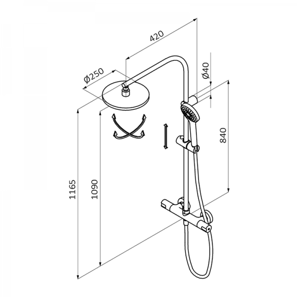 Смеситель для душа ECO PRIME GRB MIXERS 138200XL  - Вид №1
