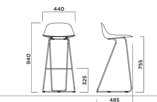 Высокий консольный табурет из полипропилена Infiniti Pure Loop Mini ARCH-00112472 - Вид №9