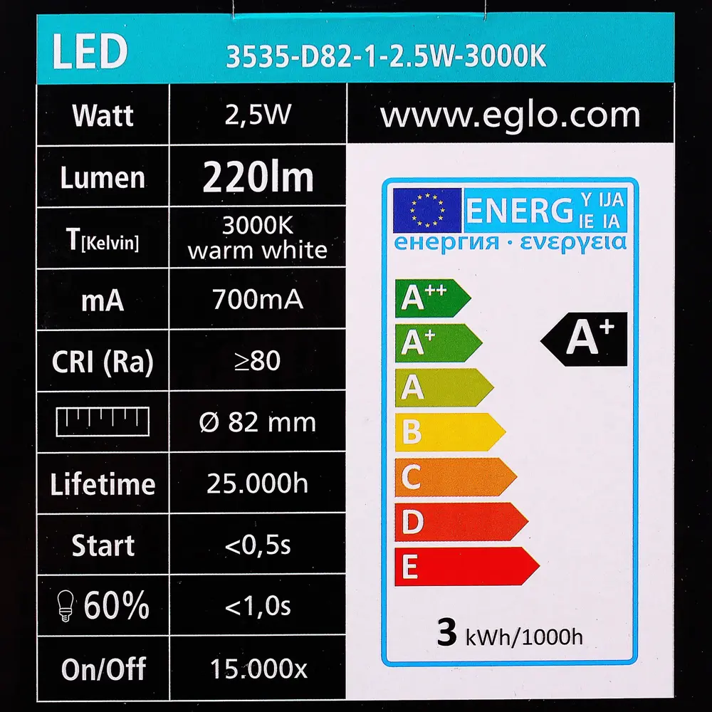 Бра светодиодное Eglo «Ono» 2.2х2.5 Вт, цвет чёрный  81871295 STLM-2049103  - Вид №3