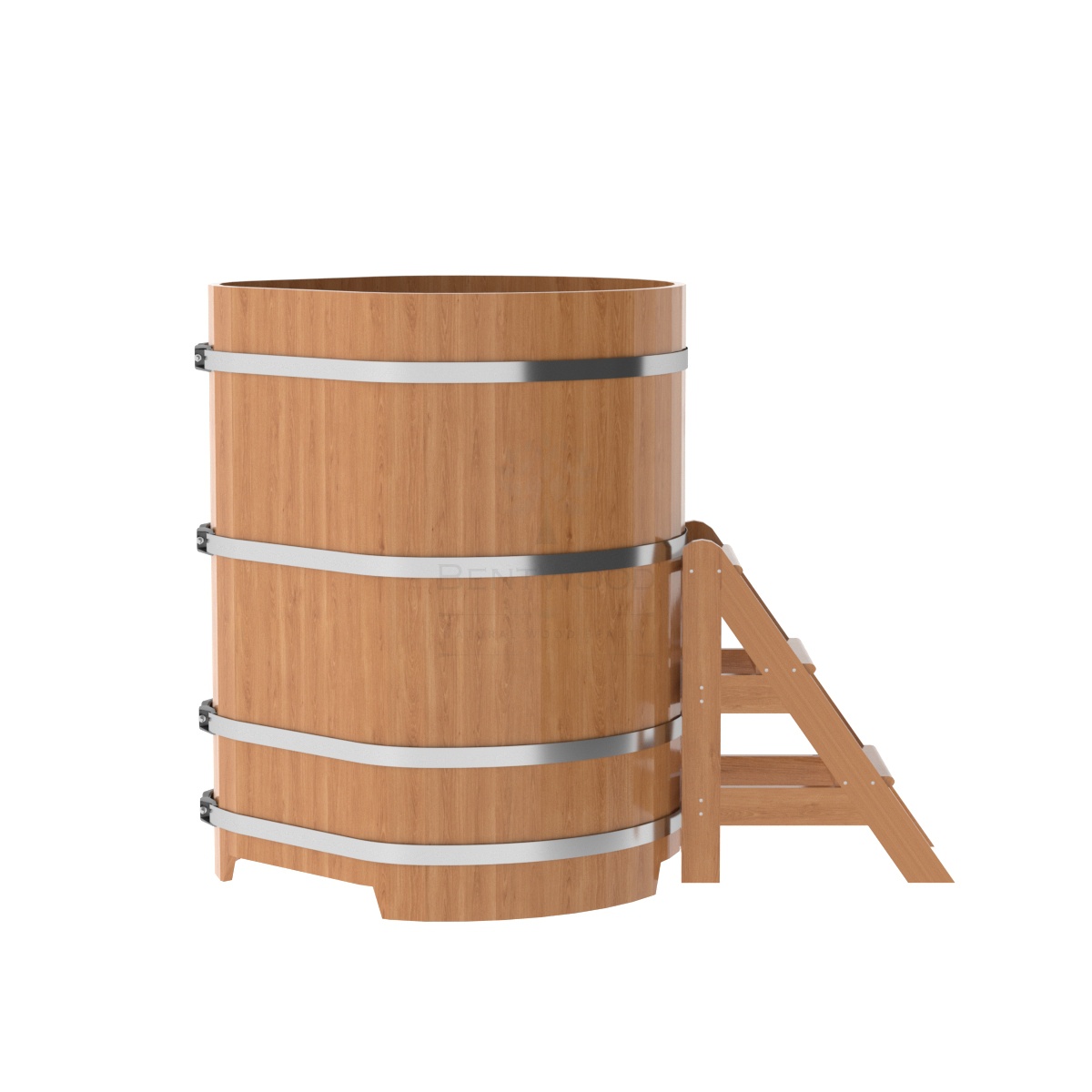 1349 Купель угловая из дуба 1,03х1,03х1,4 натуральная Alyarus  - Вид №2