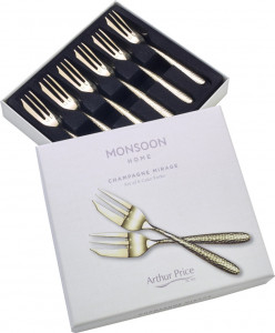 10643735 Arthur Price Набор вилок десертных Arthur Price "Шампань. Мираж. Монсун", 6шт, п/к Сталь нержавеющая