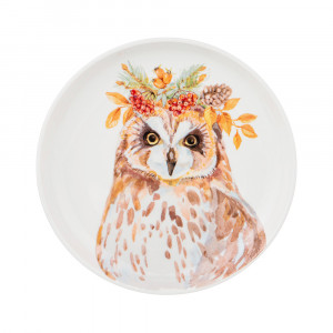 409-153 Посуда фарфоровая Тарелка закусочная Лесная сказка ( осень) 19 см Lefard