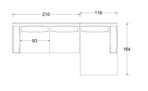 Секционный тканевый диван с полуостровом