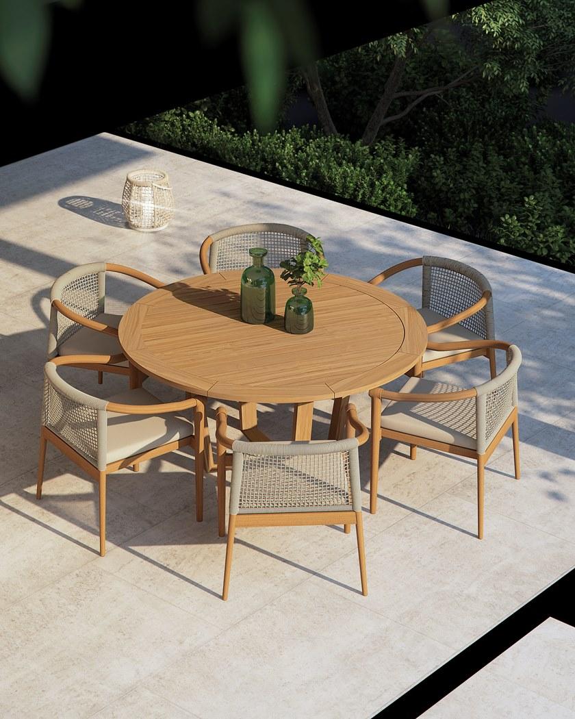 Atmosphera Садовый стул с подлокотниками из тика и веревки Lodge Lg.sb - Вид №3