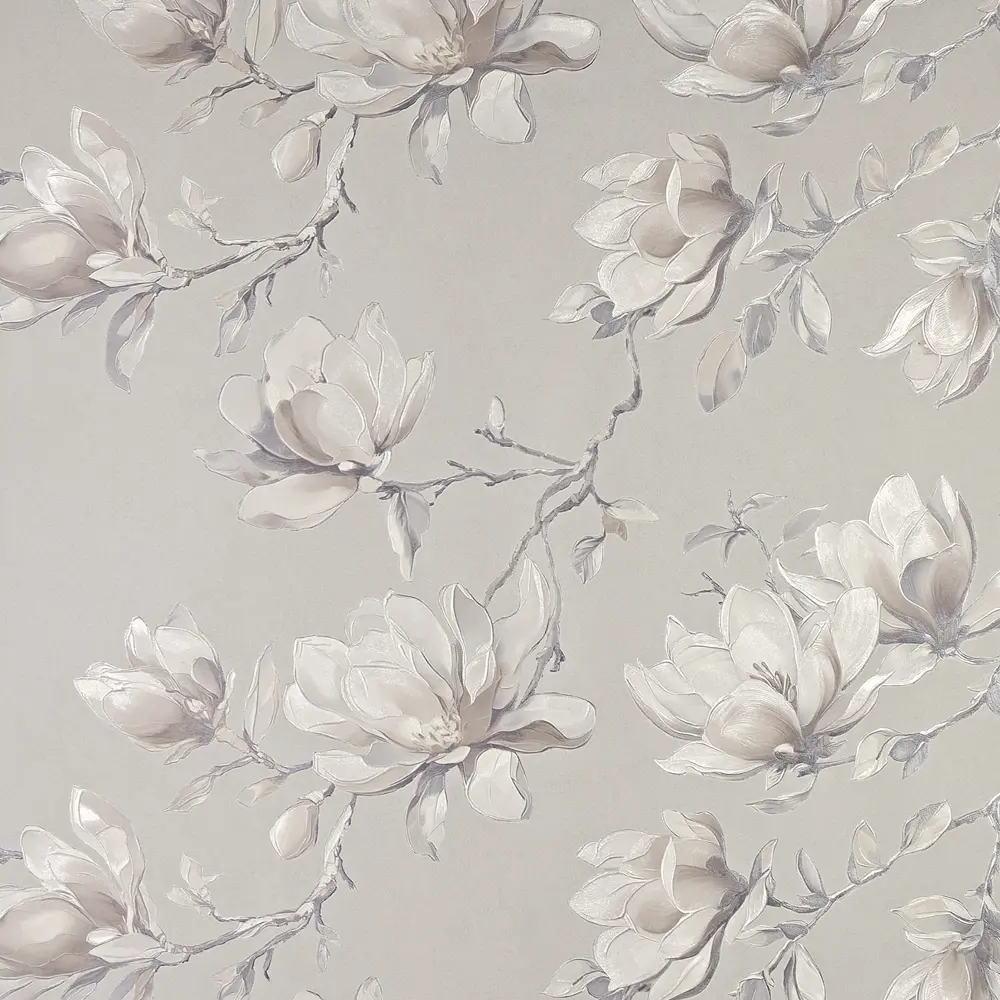 Обои флизелиновые Victoria Stenova Magnolia серые 1.06 м VS585106 89441268 STLM-2056538