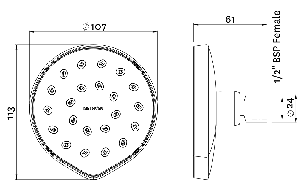 KRWSCPGR Настенный душ Kiri MKII Satinjet  Methven  - Вид №1