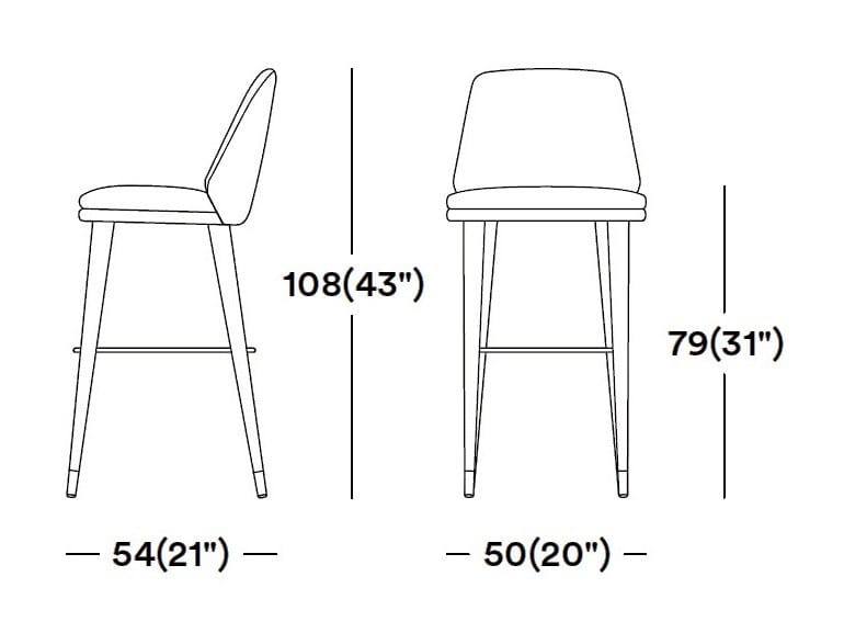 Мягкий табурет с подставкой для ног со спинкой Tirolo Meg ARCH-00097307 - Вид №2