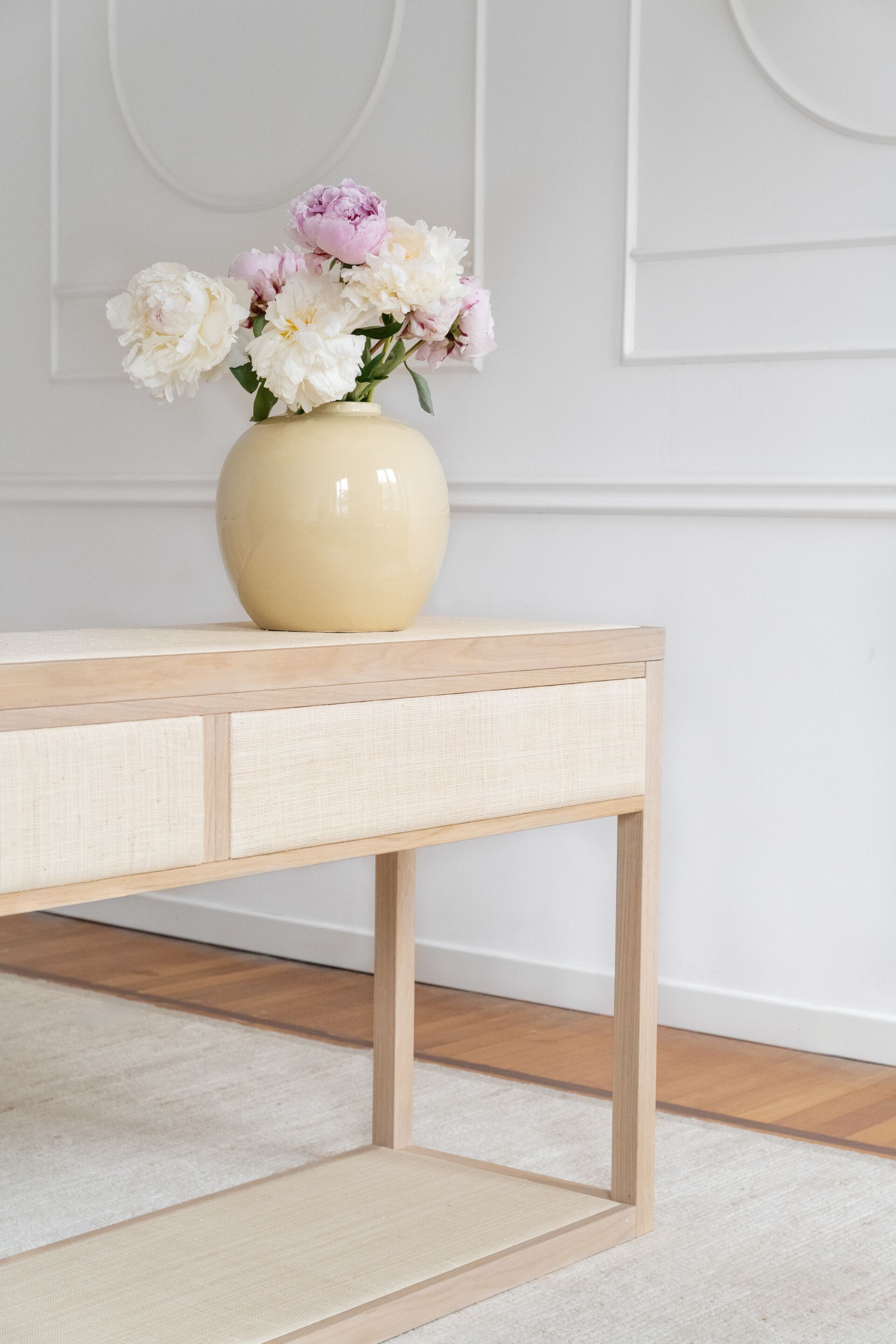 Прямоугольная консоль из дуба и рафии с ящиками DOM EDIZIONI коллекция Ривьера ARCH-00043590 - Вид №2