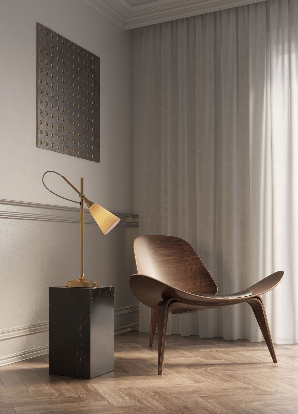 Регулируемая настольная лампа из фарфора Lladró Jamz ARCH-00062585 - Вид №7