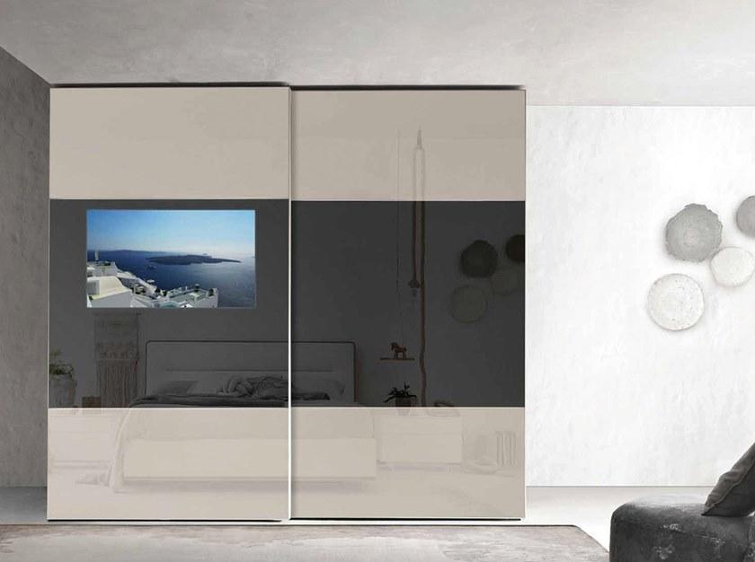 ZANETTE Стеклянный шкаф с раздвижными дверцами со встроенным телевизором sun-id-1511510 - Вид №2