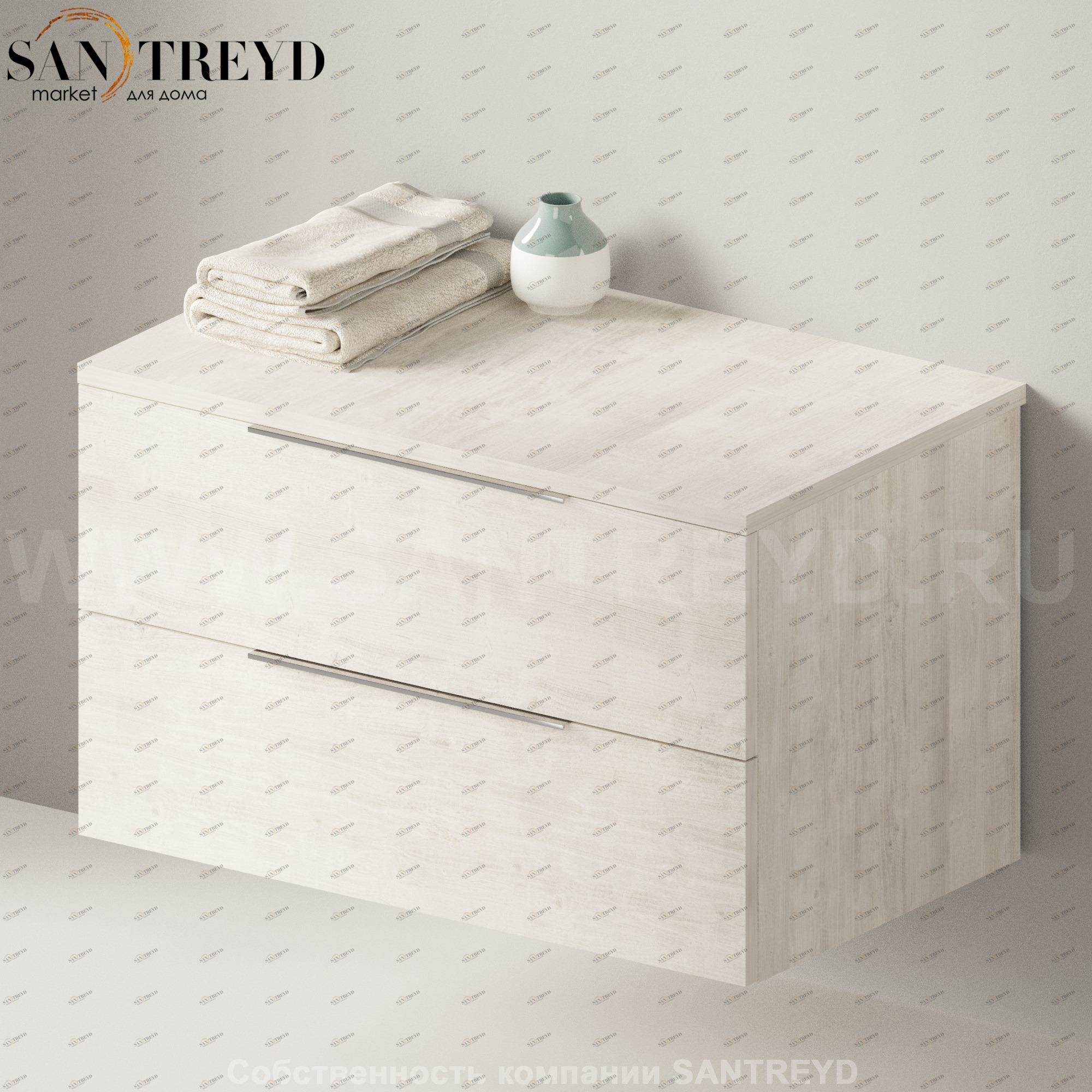 Flaminia BOX Настенная тумба 85 см с 2-мя ящиками BX429.WR Ceramica Flaminia BX429WR