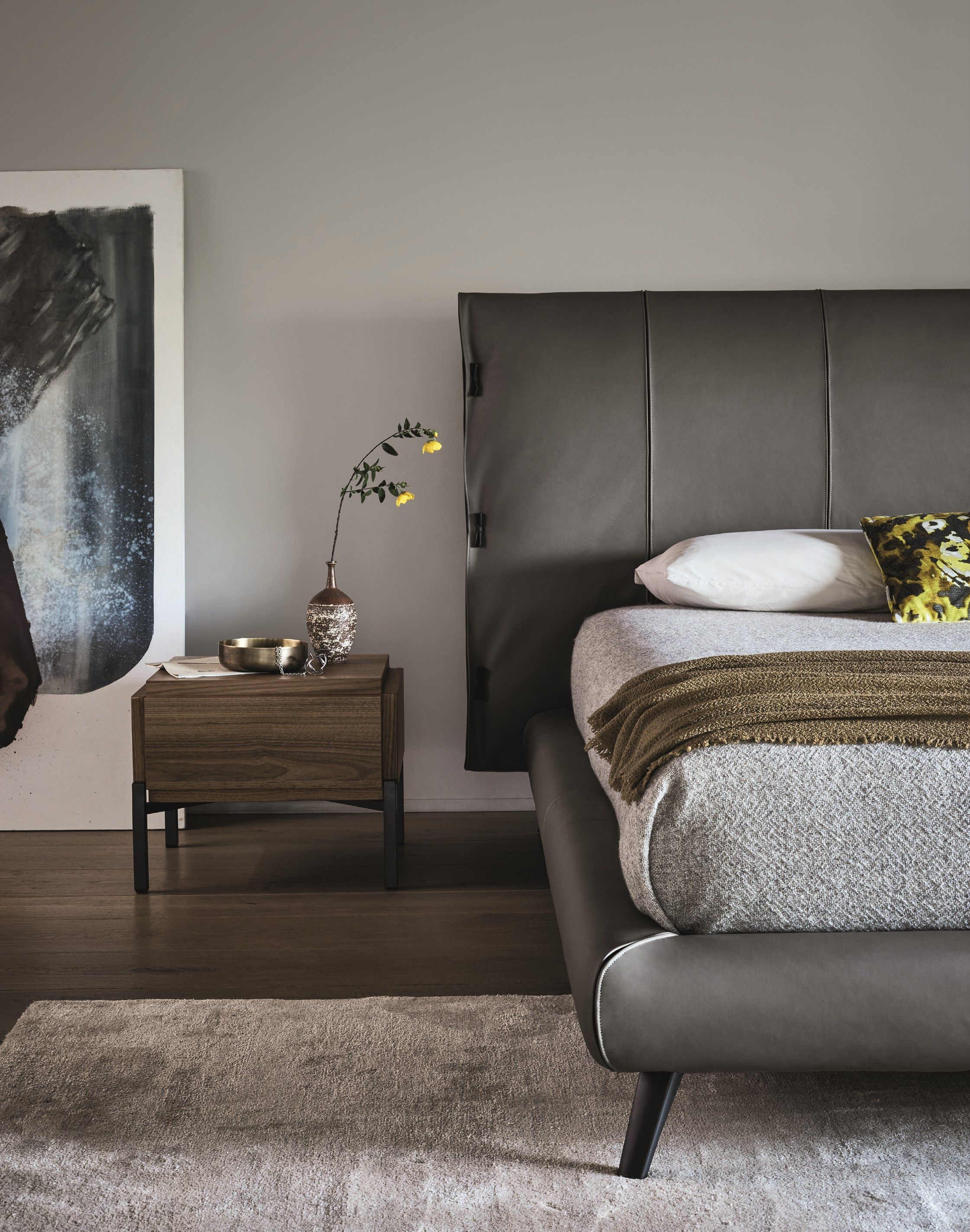 Двуспальная кровать из ткани с мягким изголовьем BONALDO Cuff ARCH-00119975 - Вид №3