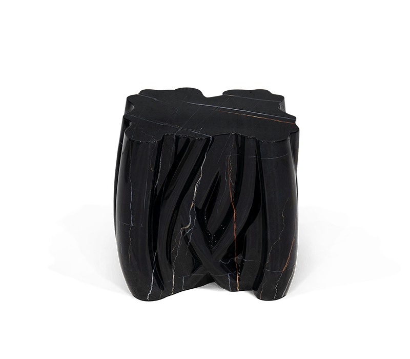 0-092 Монохромный черный столик из искусственного мрамора Boca Do Lobo 