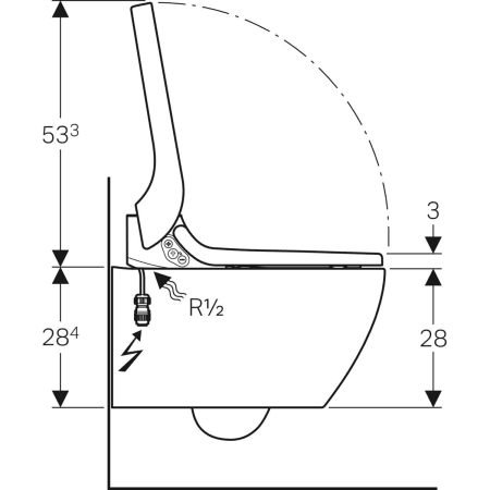 146.094.11.1 Подвесной унитаз настенный Белый Geberit  Германия  - Вид №4