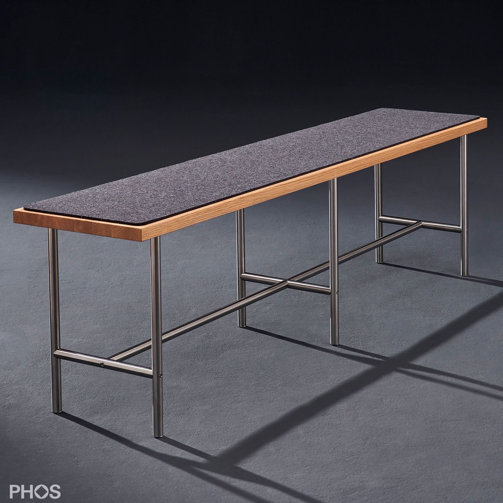 SiB1200-Eiche Скамья с сиденьем из массива дуба, ширина 135 см. PHOS  - Вид №1