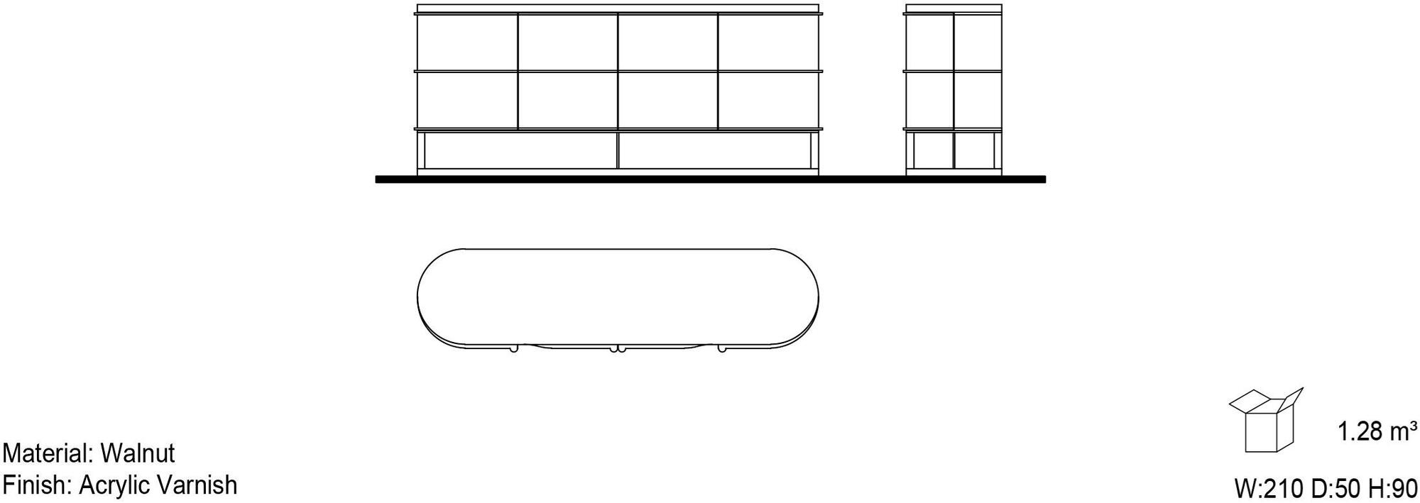 Mobi Комод из фанерованной древесины с распашными дверцами Aria sun-id-1459586 - Вид №2