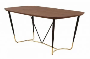 Обеденный стол с металлическими ножками 180х90 см орех Max BRADEX HOME  00-3974027 Орех;коричневый;черный