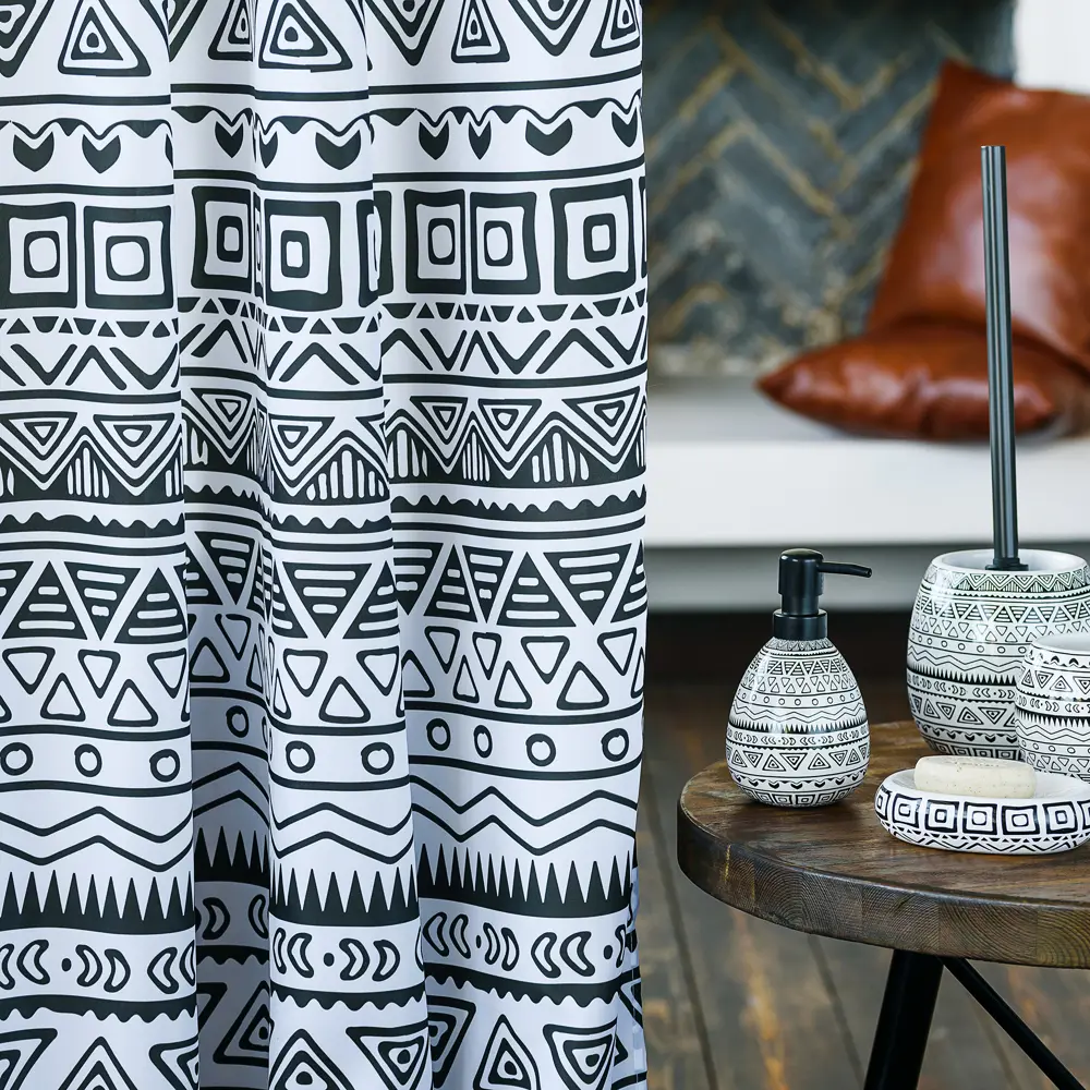 Штора для душа Moroshka Nomads 180x180 см, полиэстер, цвет белый STLM-2169517 - Вид №6