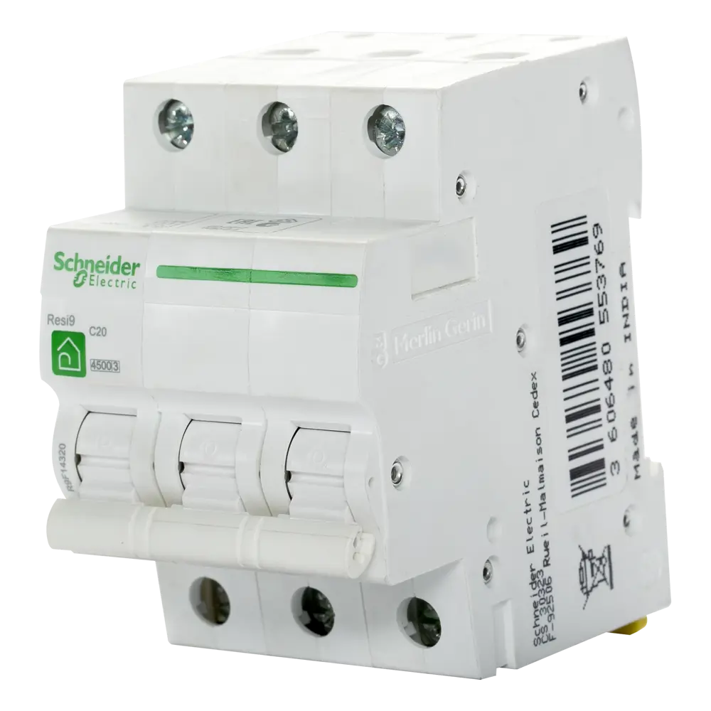 Автоматический выключатель Schneider Electric Resi9 3P C20 A 4.5 кА 16598297 STLM-2073637  - Вид №1