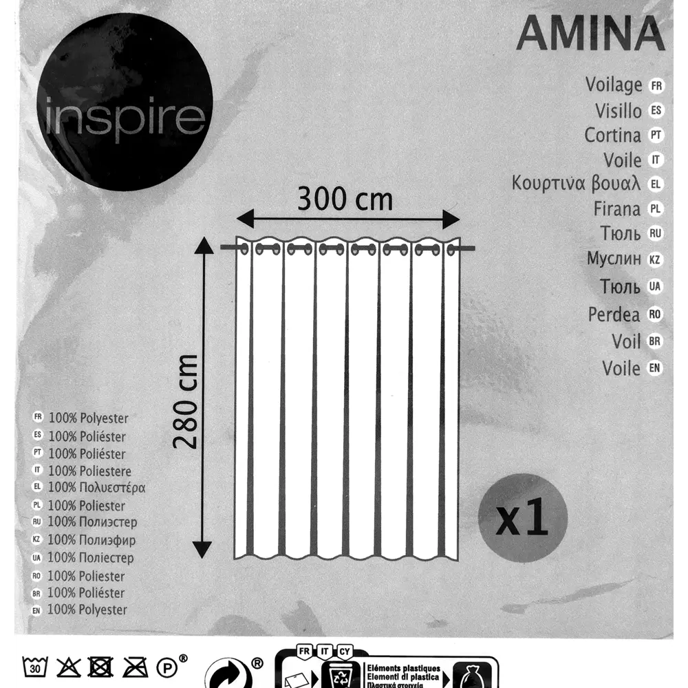 Тюль на ленте со скрытыми петлями Inspire Amina 300х280 см цвет белый 18814446 STLM-2044041  - Вид №8