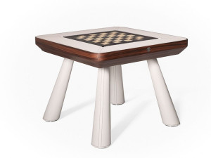 Кожа и палисандр квадратный шахматный стол