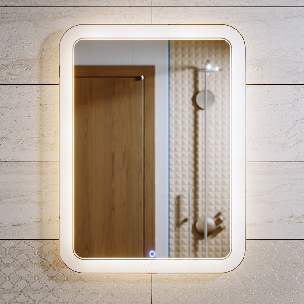 Зеркало в ванную с подсветкой белое 100х80 см Vanda Lux ALAVANN VANDA LUX 303909 Белый  - Вид №4