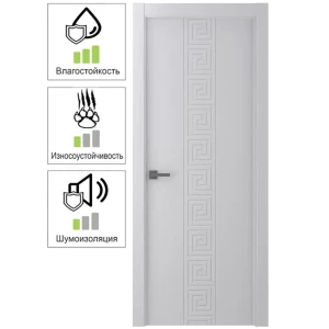 Дверь межкомнатная Эллада глухая полипропилен цвет белый 70x200 см (с замком)