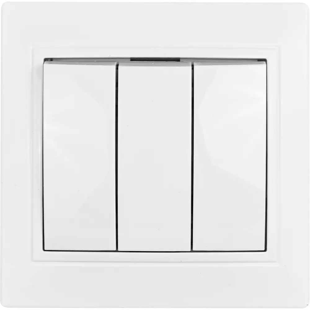 TDM ELECTRIC Выключатель встраиваемый 3-клавишный белый 85591335 Таймыр STLM-0064422 - Вид №1