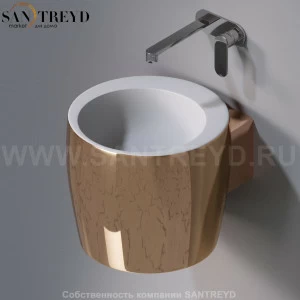 L102T0R0V1.255 Подвесная раковина настенная круглая A. e T. Italia SPOT бронзовая