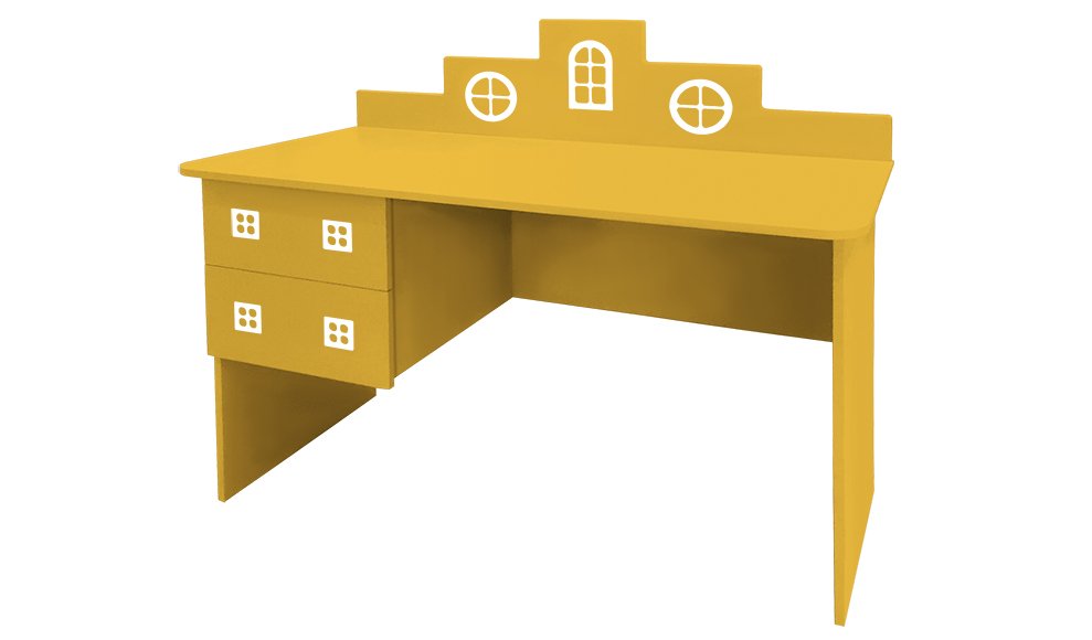 Детский письменный стол с ящиками левый "Амстердам" МАНДАРИН АМСТЕРДАМ 179546 Молочный Santreyd  - Вид №4