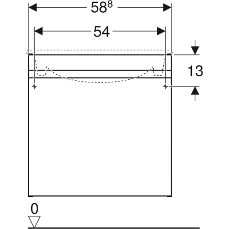 869556000 Шкафчик для встраиваемой раковины Geberit Renova Plan, с одним выдвижным и одним внутренним выдвижным ящиком Geberit  - Вид №29