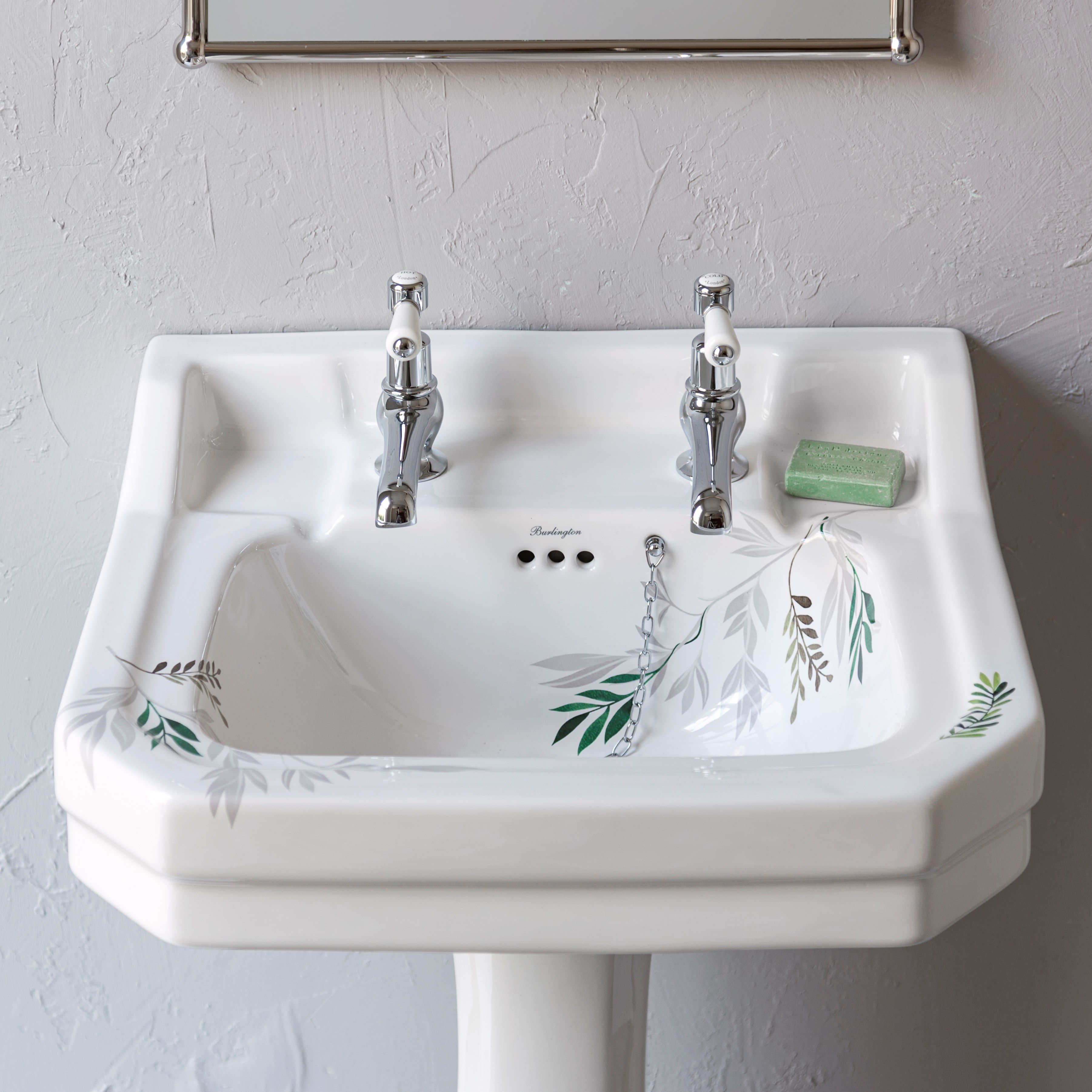 Прямоугольный умывальник из стекла на колонне Burlington На заказ ARCH-00085302 - Вид №4