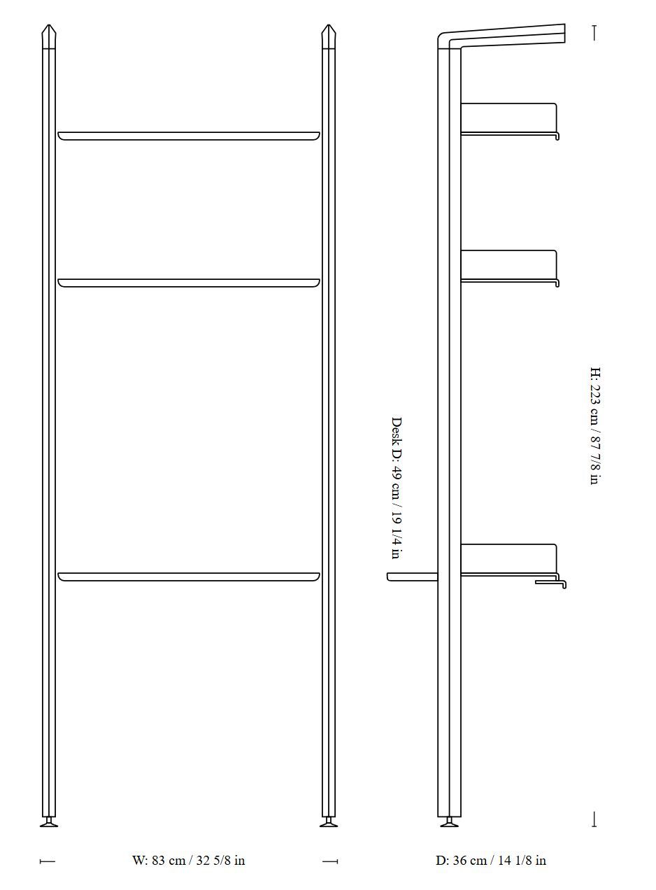 Модульная стальная стена с порошковым покрытием с письменным столом &Tradition Rombe ARCH-00118821 - Вид №10