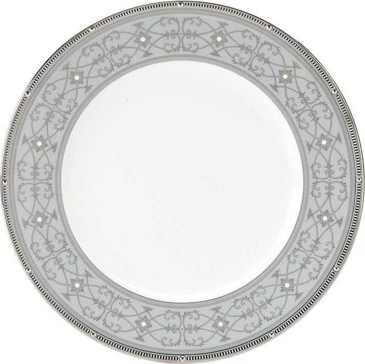 32176 Noritake Тарелка акцентная Noritake "Рочель,платиновый кант" 23см Фарфор костяной 