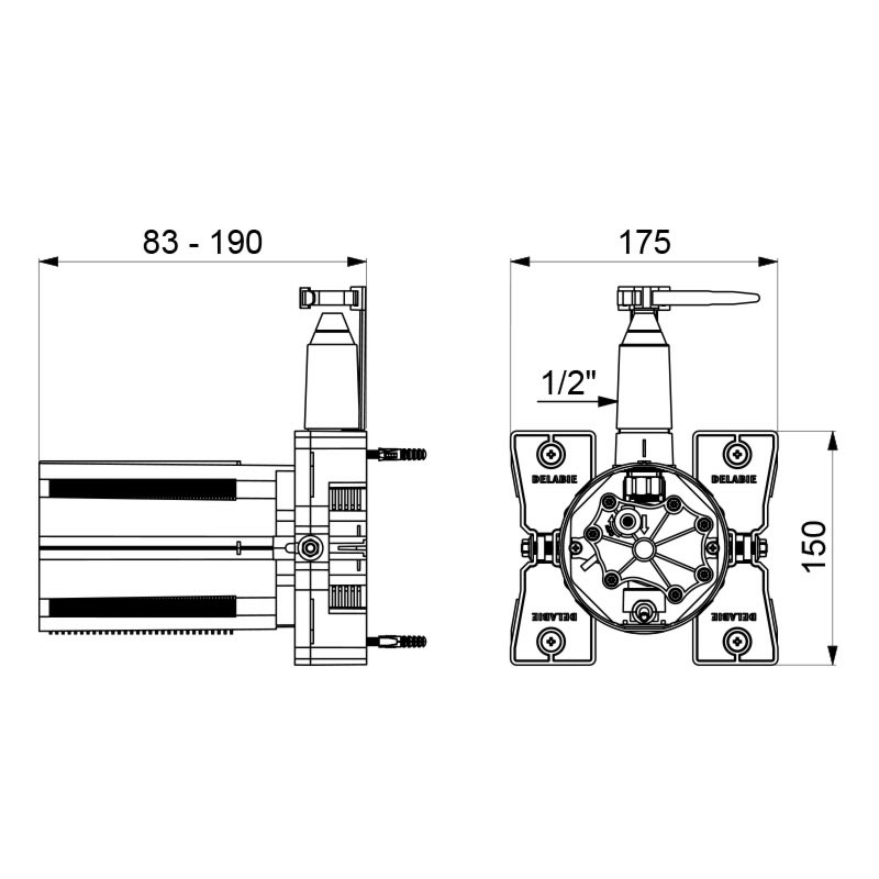 370PBOX Герметичный встраиваемый блок для BINOPTIC DELABIE  - Вид №1