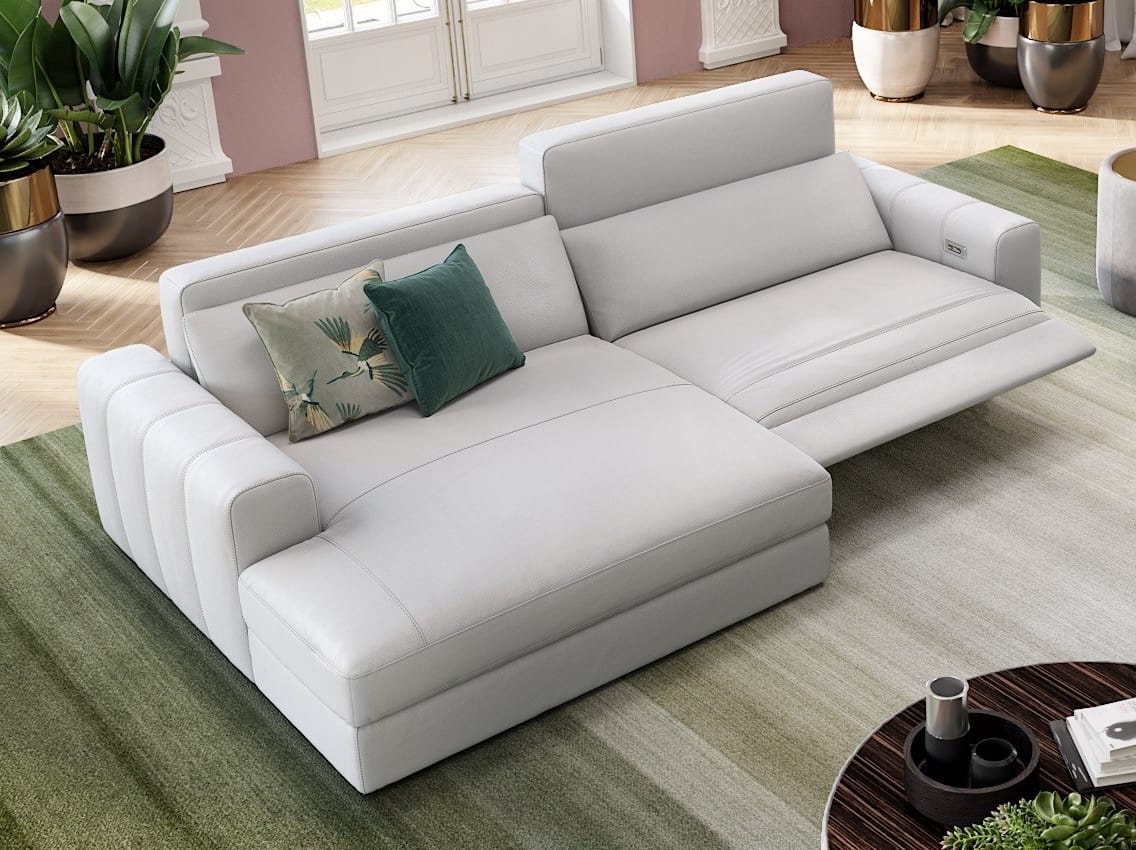 Кожаный диван с полуостровом Sofanella Capri ARCH-00095652 - Вид №2