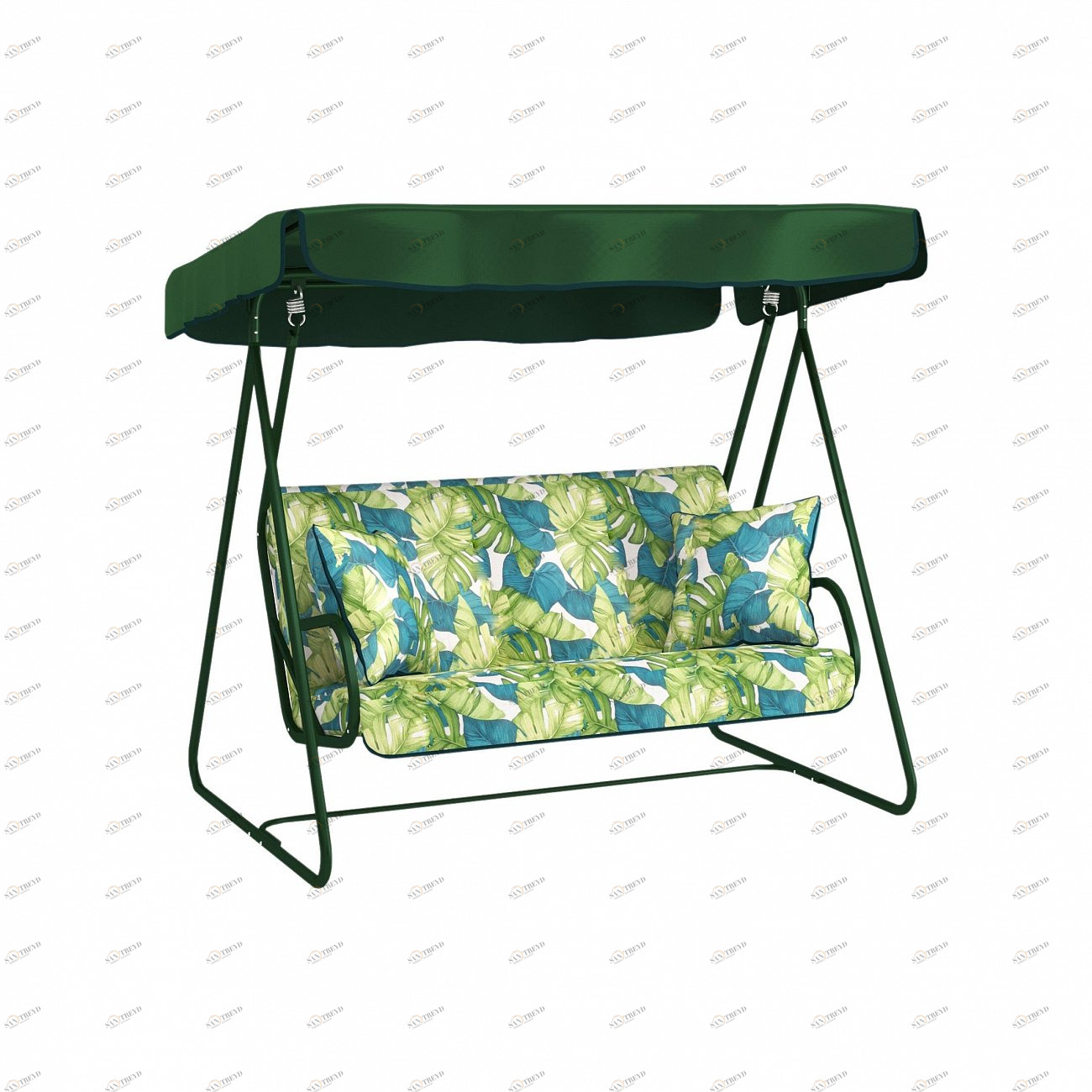 Качели садовые с тентом 2-х местные зеленые "Юкка" IMPEX  00-3950008 Зеленый 