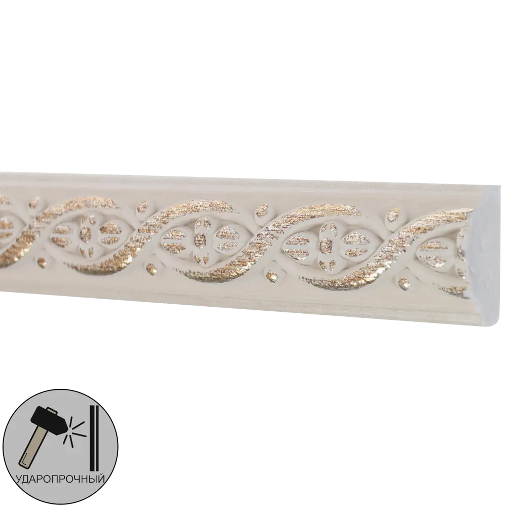 Молдинг настенный полистирол Decomaster 130-6 бежевый 8х15x2000 мм STLM-2097066