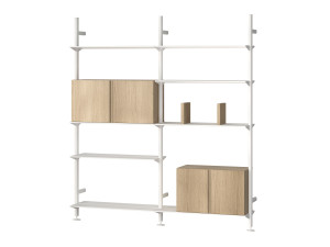 Настенный книжный шкаф из алюминия и дерева