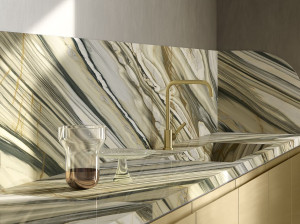 Столешница из керамогранита с мраморным эффектом