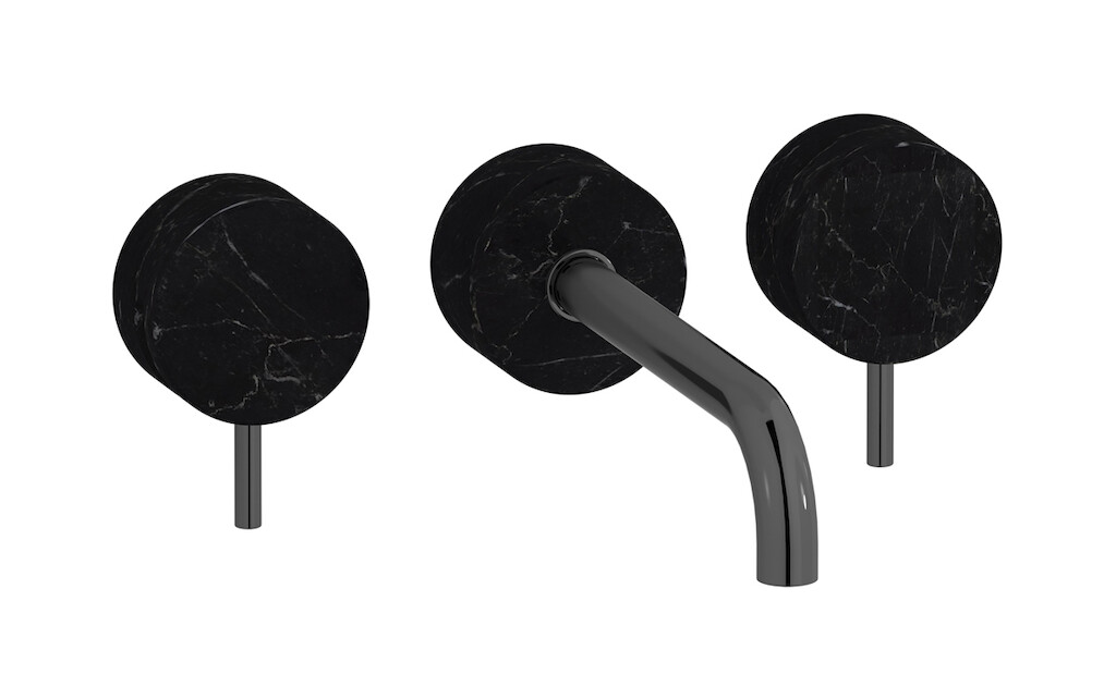 Смеситель с длинным изливом для раковины WE ARE IB mr307cf_2 Black Chrome Marmo