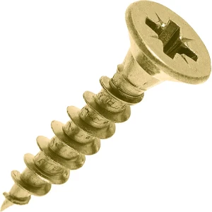 Саморезы универсальные Standers 6х30 мм цвет жёлтый, 15 шт.