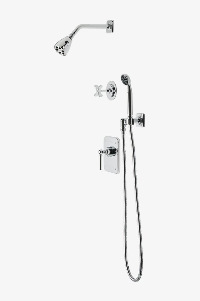 LDSP07 Душевой комплект Ludlow с балансировкой давления, душевой лейкой 2 3/4 дюйма, ручным душем и перекрестной перекрестной ручкой Waterworks 