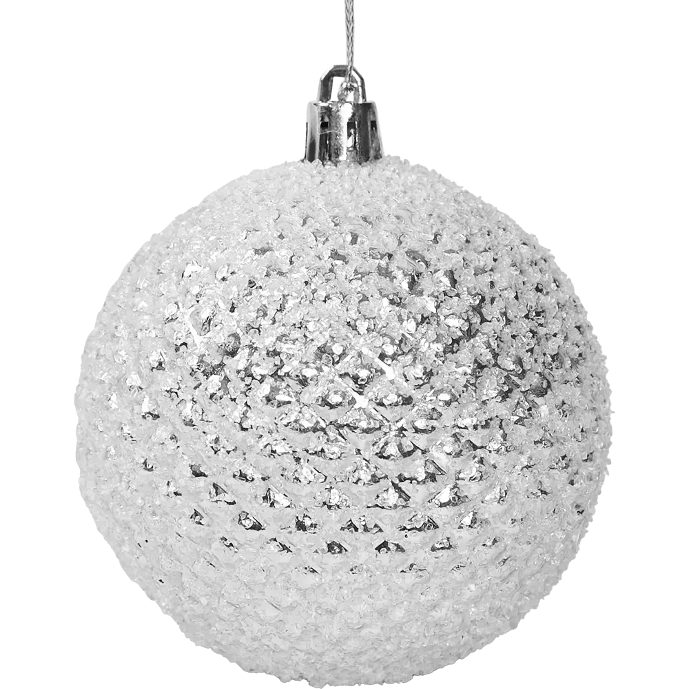 87036410 Елочное украшение Шар с узором Christmas ø7.8 см пластик цвет серебристый STLM-0955295 Santreyd  - Вид №1
